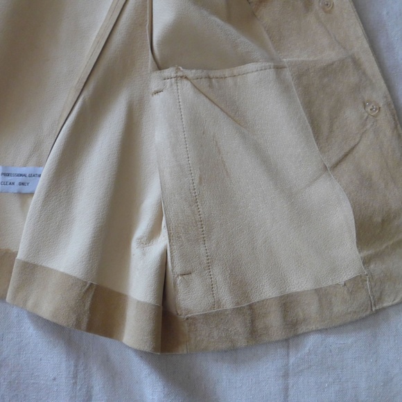 Vintage Real Clothes Women 12P (Fits like P4-6) Leather Shacket and Skirt Set - Picture 7 of 16